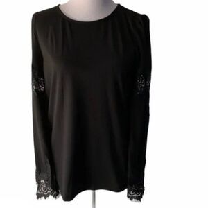 🆕 Adrianna Papell Bell Sleeve Knit Lace Top size M